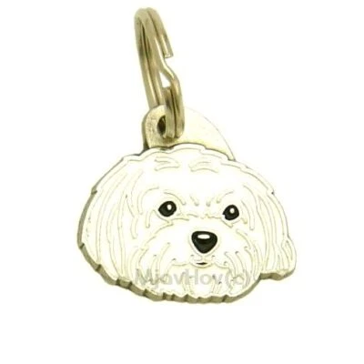 Dog name ID Tag, Maltese - haircut, Engraved, Personalized, Handmade - Image 1 of 4