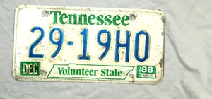 Classic United States Tennessee 1988 Passenger License Plate # 29-19H0 - Bild 1 von 4