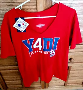 Fanatics Yadier Molina St Louis Cardinals Womens Medium T-Shirt Tee Shirt Red - Picture 1 of 5