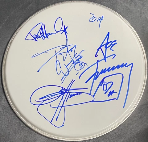 KISS Signed Drum Ace Frehley Peter Criss Gene Simmons Paul Stanley Autographed Cover