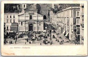 Napoli - Piedigrotta Neapel Italien Straßenansicht Gebäude Menge Postkarte - Bild 1 von 2