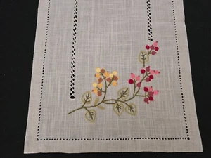 Runner ricamato a mano in canapa di lino Corsia ricamata 37 x 183 cm - Picture 1 of 9