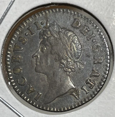 1687/6 Great Britain James II Silver Four Pence KM# 455 XF Toned - Image 1 of 2