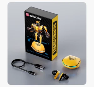TRANSFORMERS Bumblebee Giallo BT TWS 5.3 Bassa Latenza Riduzione Rumore HiFi Stereo - Foto 1 di 8