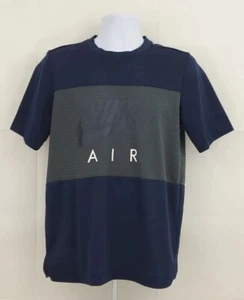 Nike Air Shirt Mens Medium Blue Gray Mesh Color Block Athletic Gym Tee Adult A44 - Picture 1 of 12