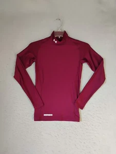 Under Armour Womens Top Small Purple Compression Coldgear Mock Neck Pullover - Picture 1 of 11