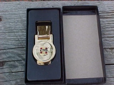 1950s NASH CREST GOLD CHROME MONEY CLIP GIFT BOX FLIP STYLE NICE NOS QUALITY! - Image 1 of 4