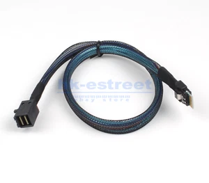 Slim Line SAS 4.0 SFF-8654 4i 38pin to HD Mini SAS 4i SFF-8643 36pin Cable 0.5m - Picture 1 of 8