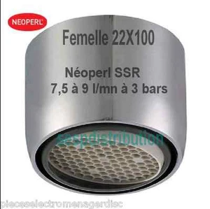 Mousseur économiseur Femelle 22x100 Néoperl SSR 7,5 à 9 L/mn sous 3 Bar jet 7° - Picture 1 of 1
