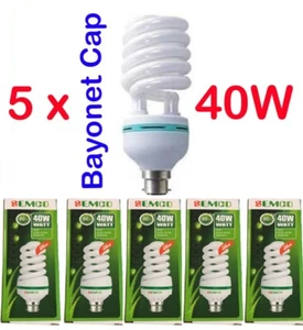 5 X 40W 8000K LIGHTBULB DAYLIGHT BULB B22 BAYONET CAP ENERGY SAVER HOME OFFICE - Picture 1 of 8