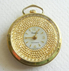 VINTAGE LUCERNE SWISS GOLD TONE PENDANT WATCH WITH MOTION GLITTER EFFECT WORKS - Picture 1 of 3