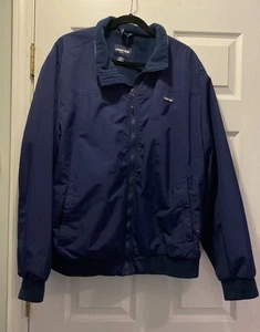 Chaqueta Lands End Squall Para Hombre XL Azul Cremallera Completa Forrada de Vellón Nylon Exterior - Imagen 1 de 4