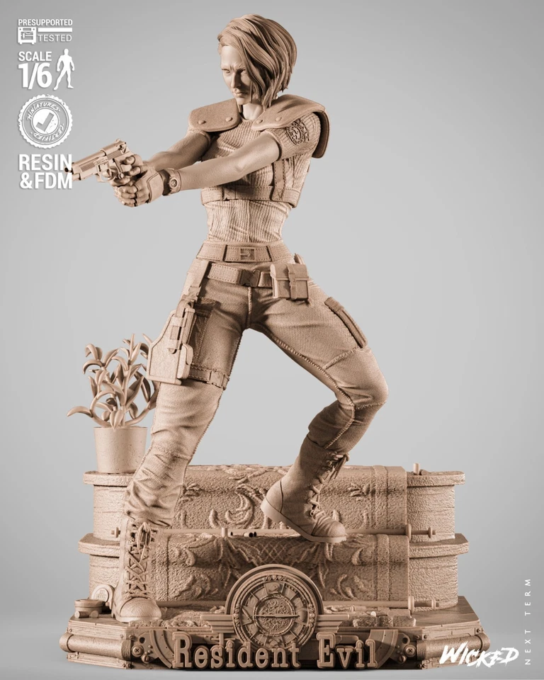 3D-печатная скульптура фан-арта Jill Resident Evil от Wicked3d - Изображение 1 из 4