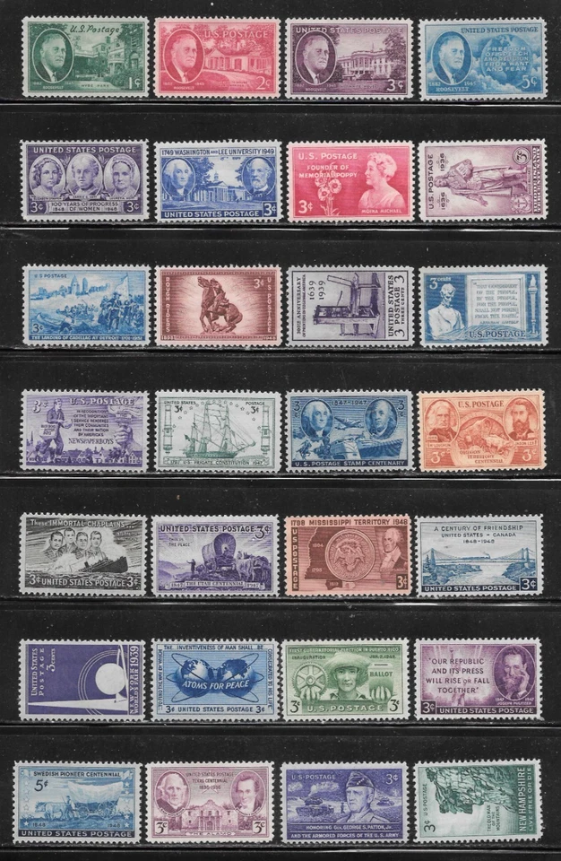 Lote de 28 estampillas de Estados Unidos MNH (Lote A1176) Foto 1 de 1