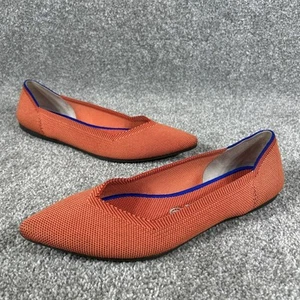 Rothy’s The Point Flats Orange Pointed Toe Women,s Size 8.5 Tangerine Flats - Picture 1 of 11