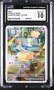 GEM MT 10 CGC Ralts Illustration Rare Pokemon SV01 Scarlet & Violet #211 - Bild 1 von 2