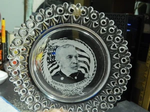 Admiral George Dewey U.S.N. (5,5 Zoll) Glasplatte ~ Wanddeko ~ Militaria Geschichte - Bild 1 von 9