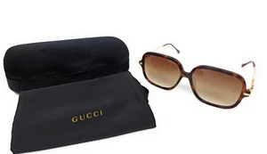 Gucci GG0884SA Women's Square Sunglasses, Havana & Gold Frame /Brown Gradient - Picture 1 of 5