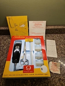 Sunbeam Clipmaster Hair Trimming Set 9 Piece Set Model 80 NIB NEW NOS Vintage - Picture 1 of 7