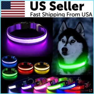 LED verstellbares Hundehalsband blinkend blinkend leuchtend Haustiere Sicherheit wasserdicht - Bild 1 von 27