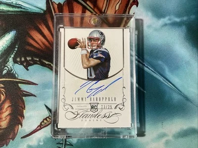 Tarjeta de novato Panini Harinless 2014 Jimmy Garoppolo doble reliquia autógrafo... 23/25 Foto 1 de 4