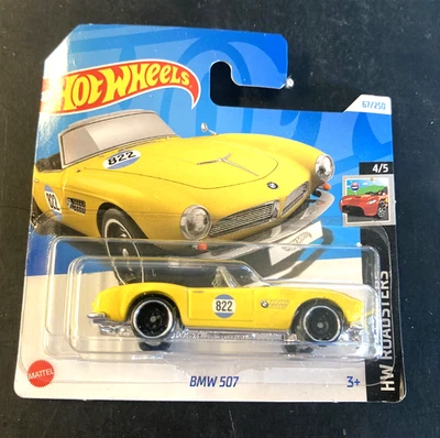 Hot Wheels BMW 507 #67/250 -2024 H W Roadsters 4/5 Yellow 1:64 Short card - Image 1 of 4