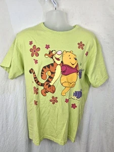 VINTAGE Winnie The Pooh Shirt Womens L Green Tigger Honey Double Sided 90s * - Picture 1 of 5
