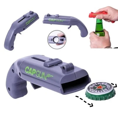 Cap Gun Bottle Opener Beer Soda Cap Launcher Bar Tool Party Kitchen Gadget - Image 1 of 4