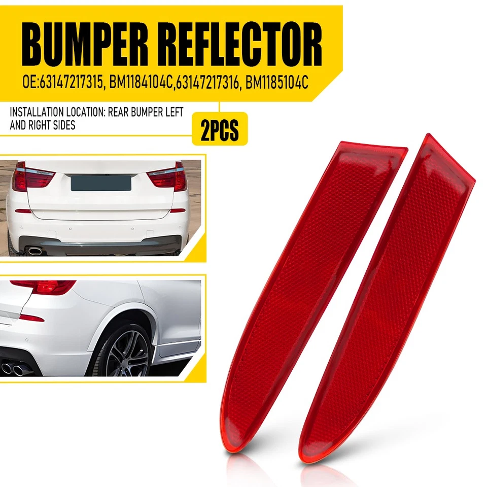 Reflector de parachoques para BMW X3 2011-2017 lado del conductor del pasajero trasero 1/2x Foto 1 de 1