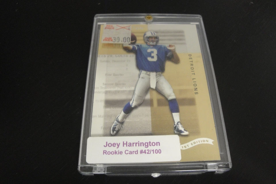 2002/02 Box Score JOEY HARRINGTON RC #042/100 MADE 1st Edition Lions/Oregon #117 - Image 1 of 1