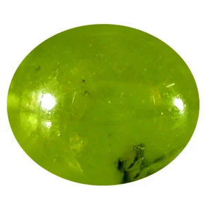 5.96 ct Splendid Oval Cabochon Shape (12 x 10 mm) Green Sphene Natural Gemstone - Picture 1 of 1