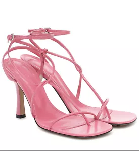 NIB AUTHENTIC BOTTEGA VENETA LINE SANDALS/HEELS PINK SIZE 39 - Picture 1 of 7