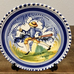 Majolica Spain Handmade, Painted Large Ceramic  Wall Hanging Shallow Bowl 10” - Picture 1 of 7