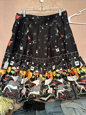 Falda Lindy Bop talla US 12. Hermosos martinis retro vintage de caniche y gato Foto 1 de 4