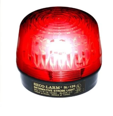 Seco-Larm SL-126 Enforcer Xenon Strobe Light 6VDC-12VDC - Red Lens NEW
