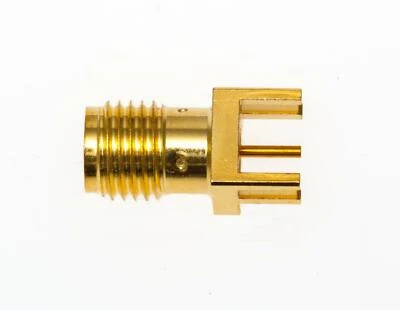 SMA Edge Mount Bulkhead Jack Receptacle RF Coaxial Connector 19-70-1-TGG - Image 1 of 3