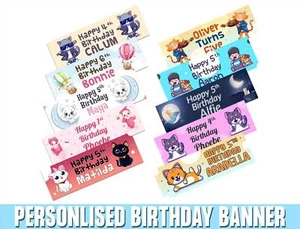 Pancartas de cumpleaños de diseño genérico personalizado decoración de fiestas para niños 233 - Imagen 1 de 12