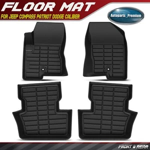 4x Tapetes delanteros y traseros negros forros para Jeep Compass Patriot Dodge Caliber - Imagen 1 de 10