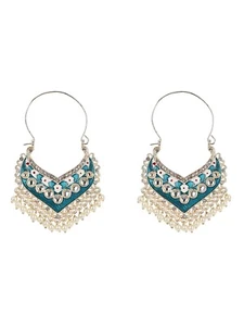 Chandbali Ohrringe Mode Jhumka Handarbeit grün Mädchen Frauen tragen indische Ethno - Bild 1 von 3