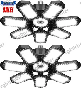 2Pack LED Garage Light 900W 9900000LM Deformable Bright Shop Ceiling Bulb Lamps - Picture 1 of 13