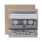 1 x Blank Greeting Card BW - Retro Cassette Tape Music Mix #41992