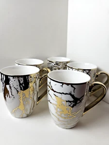 Juego de 5 tazas grandes chapadas en oro internacional certificadas - Imagen 1 de 20