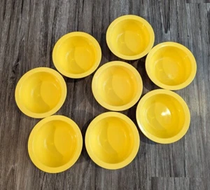 Vintage Vollrath Yellow Plastic Ice Cream Bowls Set Of 8 Side Dish Made In USA - Picture 1 of 13