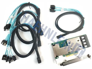 Broadcom LSI 9305-16i SATA / SAS HBA Controller RAID 12Gbps PCIe x8 + 4 cables - Picture 1 of 6
