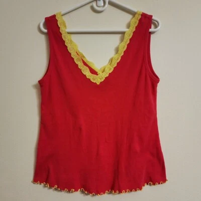 Camiseta sin mangas acanalada con dobladillo de lechuga recortada XL algodón Y2K retro Xhilaration de colección Foto 1 de 4