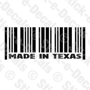 MADE IN TEXAS Image Barcode JDM Drifts Car Truck Vinyl Decal - Picture 1 of 3