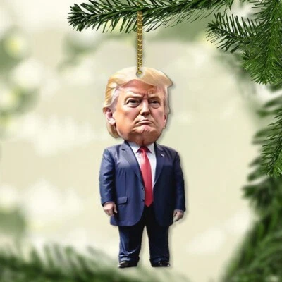 Patiotic Donald Trump 2024 Christmas ornament - Acrylic Tree Decor, Holiday Gift