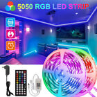 50ft LED Strip Lights Music Sync Bluetooth 5050 RGB Room Light with Remote 12V