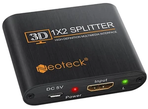 CONVERTITORE DISTRIBUTORE SPLITTER HDMI 1x2 NEOTECK, ALIMENTATORE INCLUSO - Foto 1 di 1