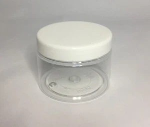 Quality 150ml Clear Plastic Jar With White Plastic Screw On Lid *ANY AMOUNT* - Picture 1 of 1